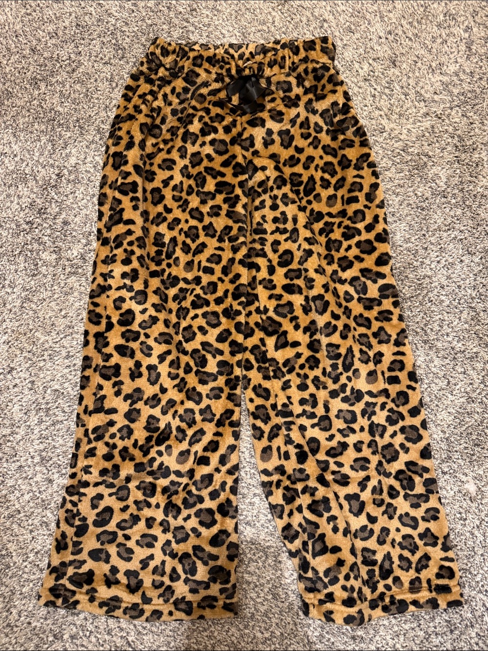 SHEIN Leopard Print Fleece Lounge Pants - Brown Black